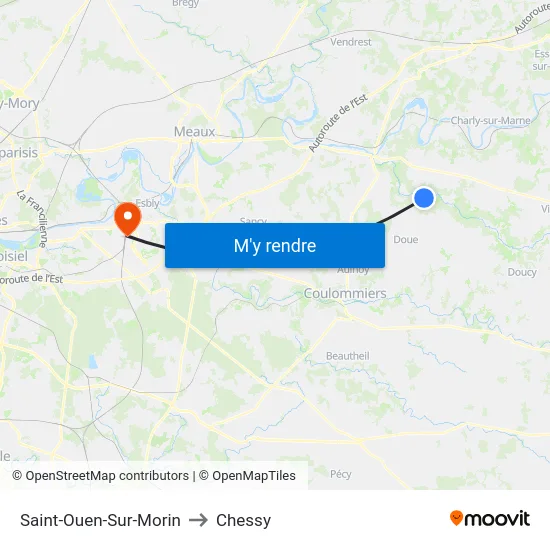 Saint-Ouen-Sur-Morin to Chessy map