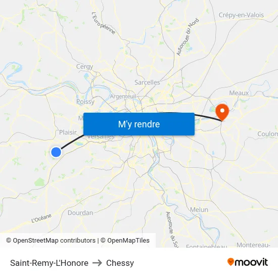 Saint-Remy-L'Honore to Chessy map