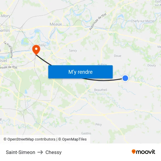 Saint-Simeon to Chessy map