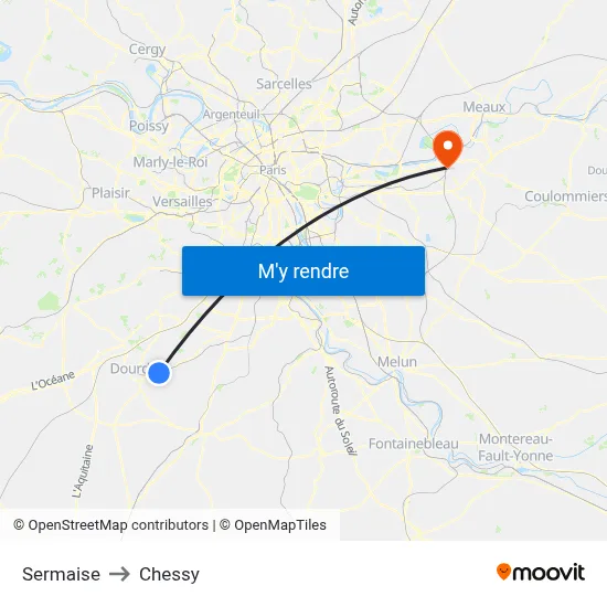 Sermaise to Chessy map
