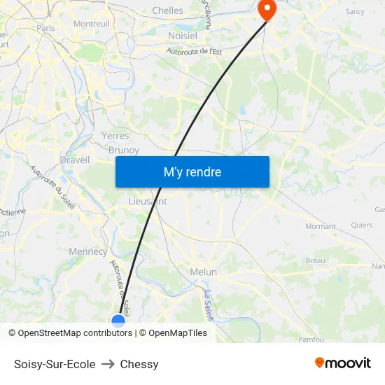 Soisy-Sur-Ecole to Chessy map