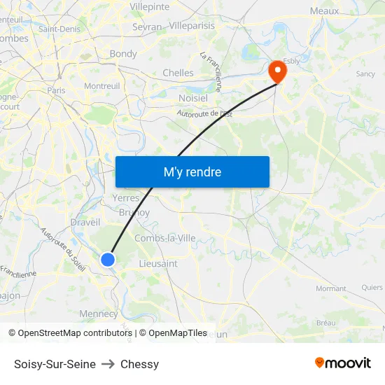 Soisy-Sur-Seine to Chessy map