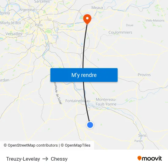 Treuzy-Levelay to Chessy map