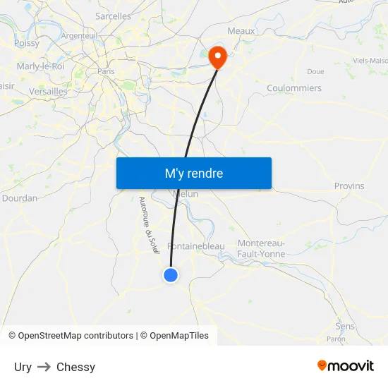 Ury to Chessy map