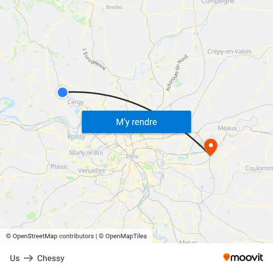 Us to Chessy map