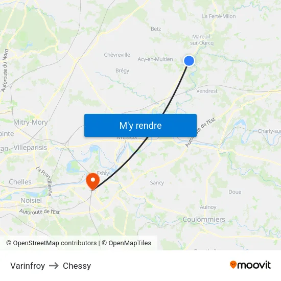 Varinfroy to Chessy map