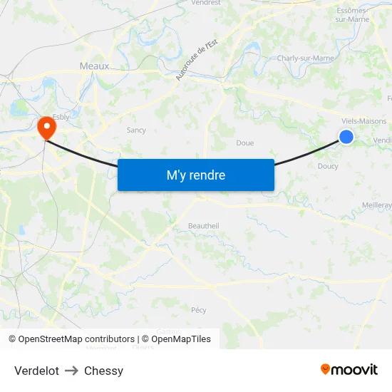 Verdelot to Chessy map