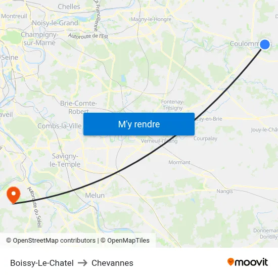 Boissy-Le-Chatel to Chevannes map