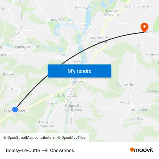 Boissy-Le-Cutte to Chevannes map