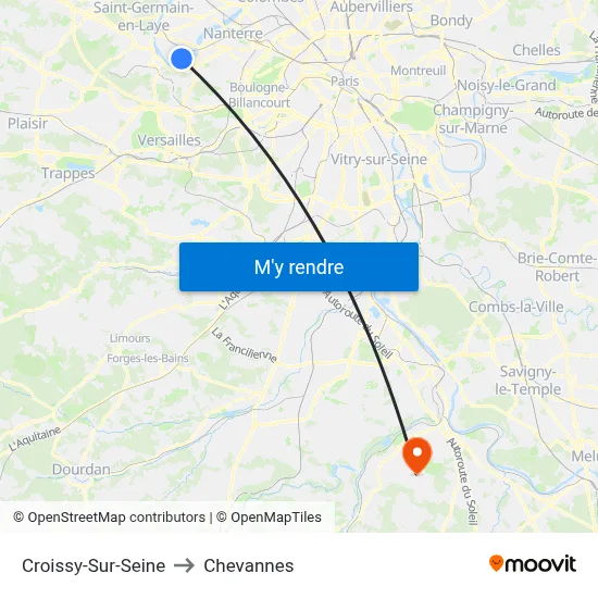 Croissy-Sur-Seine to Chevannes map