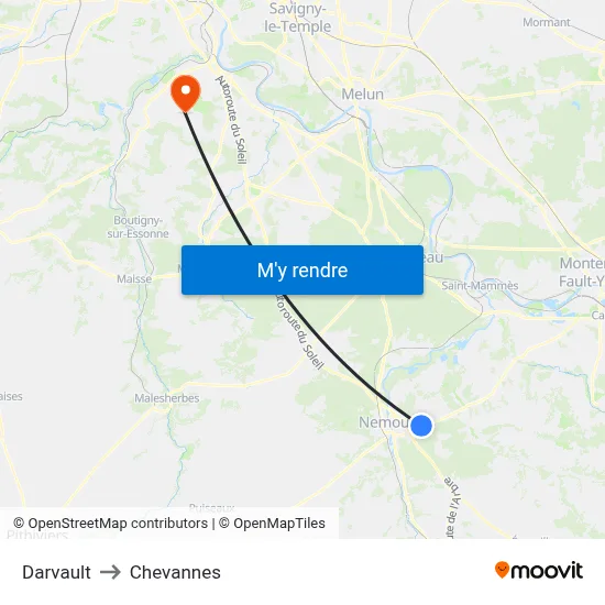 Darvault to Chevannes map