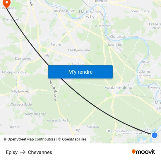Episy to Chevannes map