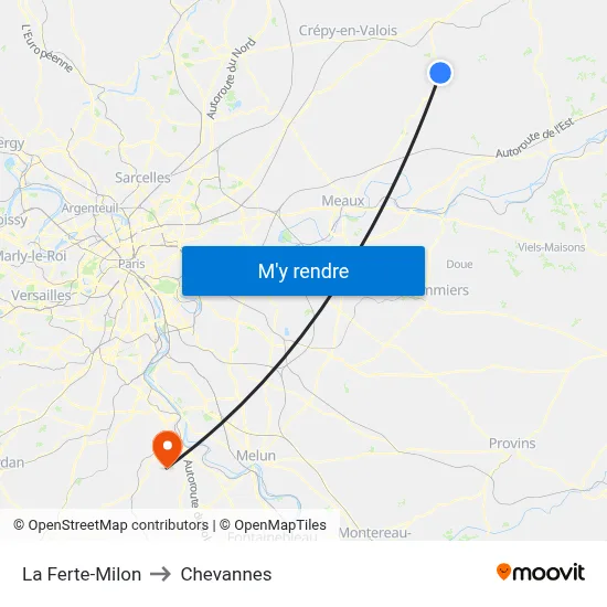 La Ferte-Milon to Chevannes map