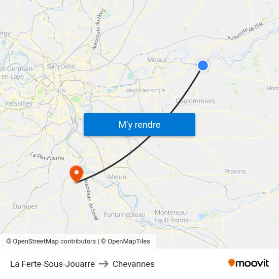 La Ferte-Sous-Jouarre to Chevannes map