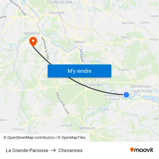 La Grande-Paroisse to Chevannes map