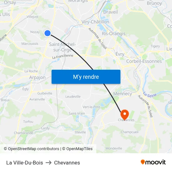 La Ville-Du-Bois to Chevannes map