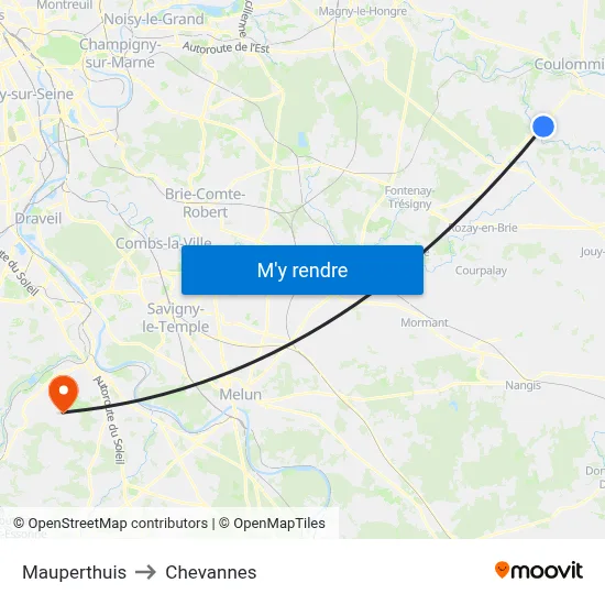 Mauperthuis to Chevannes map