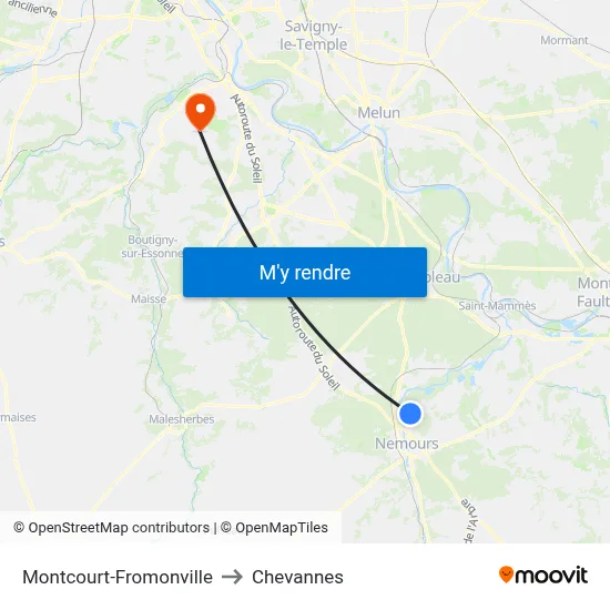 Montcourt-Fromonville to Chevannes map