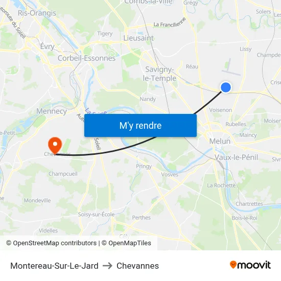 Montereau-Sur-Le-Jard to Chevannes map