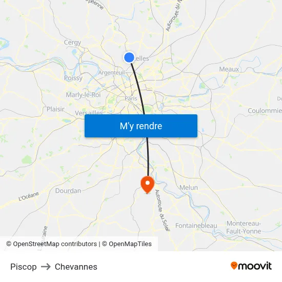 Piscop to Chevannes map