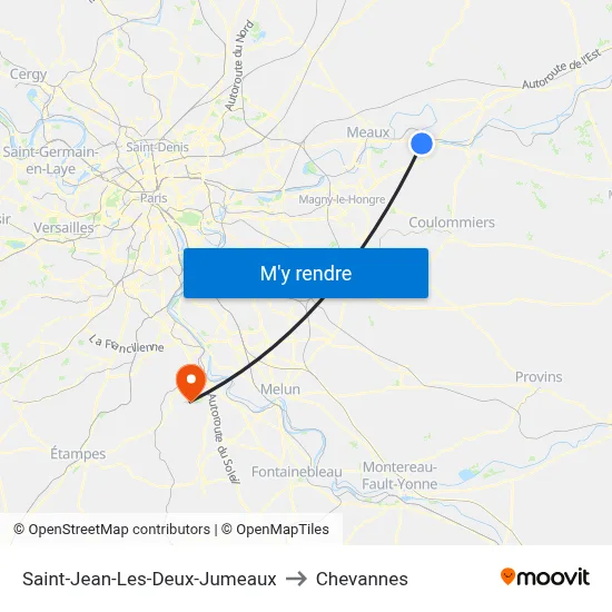 Saint-Jean-Les-Deux-Jumeaux to Chevannes map