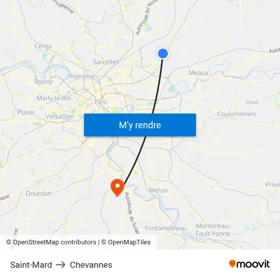 Saint-Mard to Chevannes map