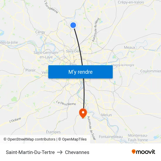 Saint-Martin-Du-Tertre to Chevannes map