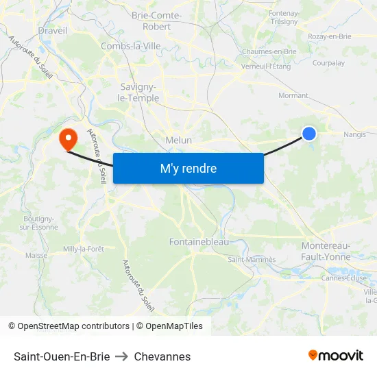 Saint-Ouen-En-Brie to Chevannes map