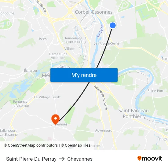 Saint-Pierre-Du-Perray to Chevannes map