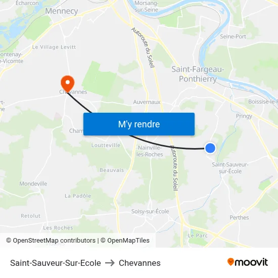 Saint-Sauveur-Sur-Ecole to Chevannes map
