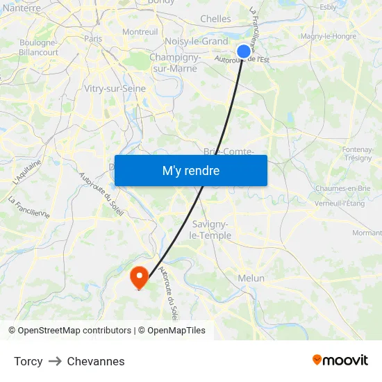 Torcy to Chevannes map