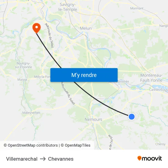 Villemarechal to Chevannes map