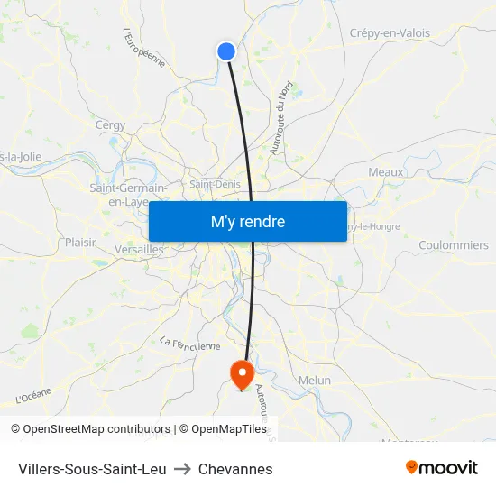 Villers-Sous-Saint-Leu to Chevannes map