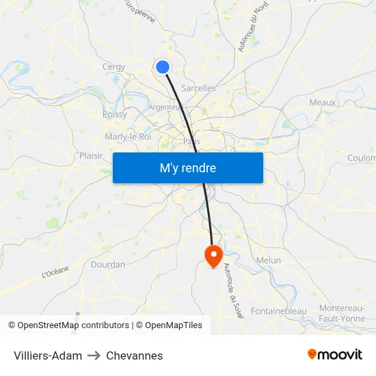 Villiers-Adam to Chevannes map