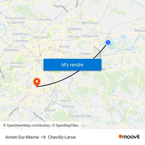 Annet-Sur-Marne to Chevilly-Larue map