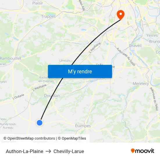 Authon-La-Plaine to Chevilly-Larue map