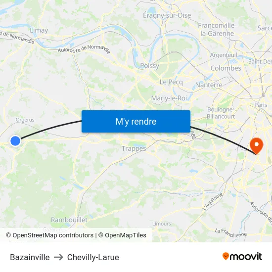 Bazainville to Chevilly-Larue map