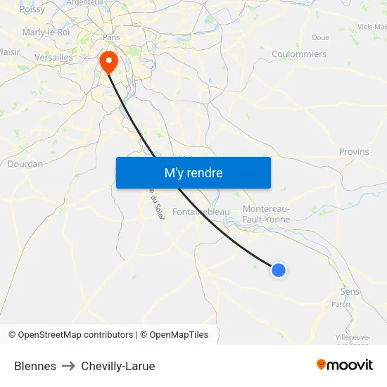 Blennes to Chevilly-Larue map