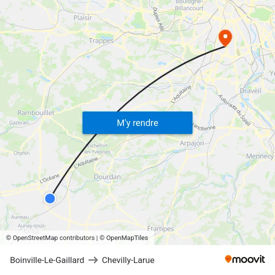 Boinville-Le-Gaillard to Chevilly-Larue map
