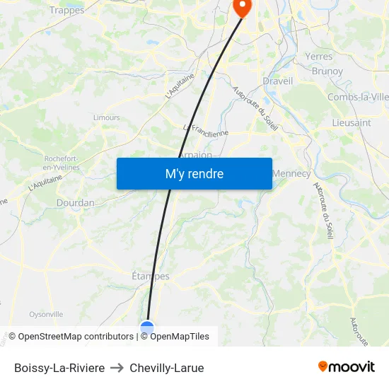 Boissy-La-Riviere to Chevilly-Larue map