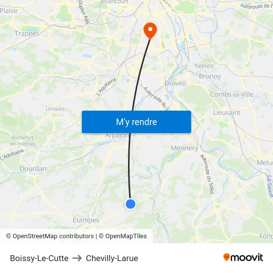 Boissy-Le-Cutte to Chevilly-Larue map