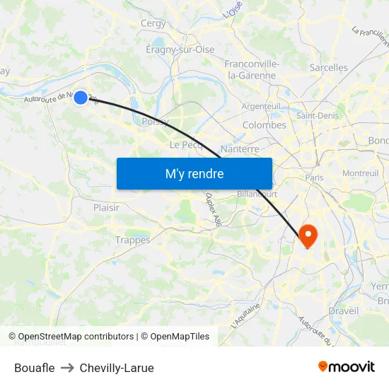 Bouafle to Chevilly-Larue map