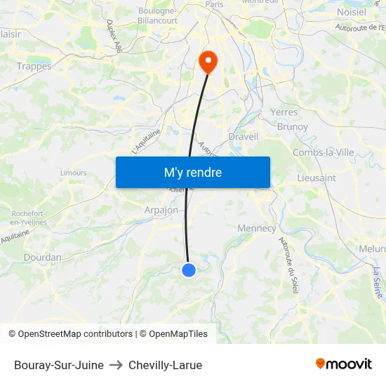 Bouray-Sur-Juine to Chevilly-Larue map