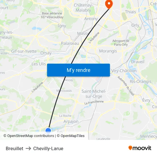 Breuillet to Chevilly-Larue map