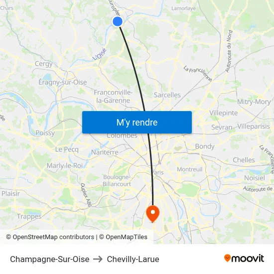 Champagne-Sur-Oise to Chevilly-Larue map