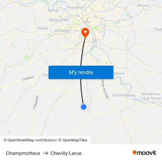 Champmotteux to Chevilly-Larue map
