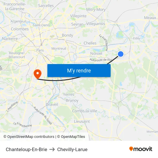 Chanteloup-En-Brie to Chevilly-Larue map