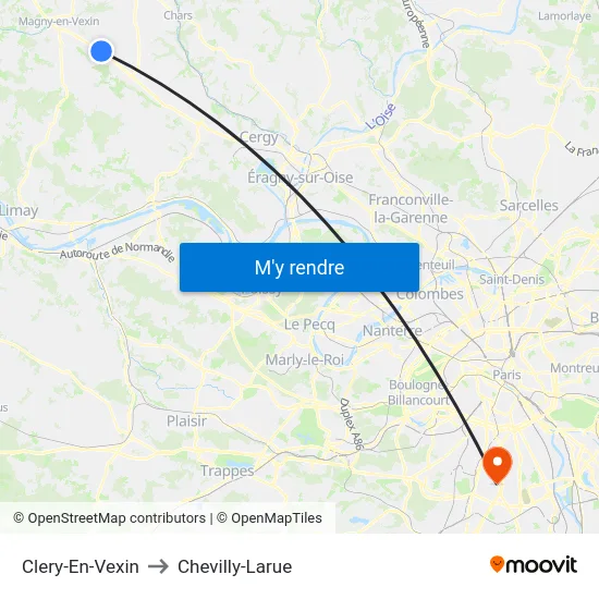 Clery-En-Vexin to Chevilly-Larue map