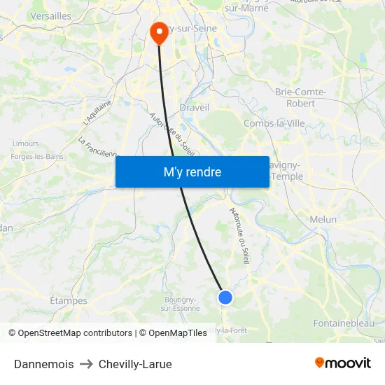 Dannemois to Chevilly-Larue map