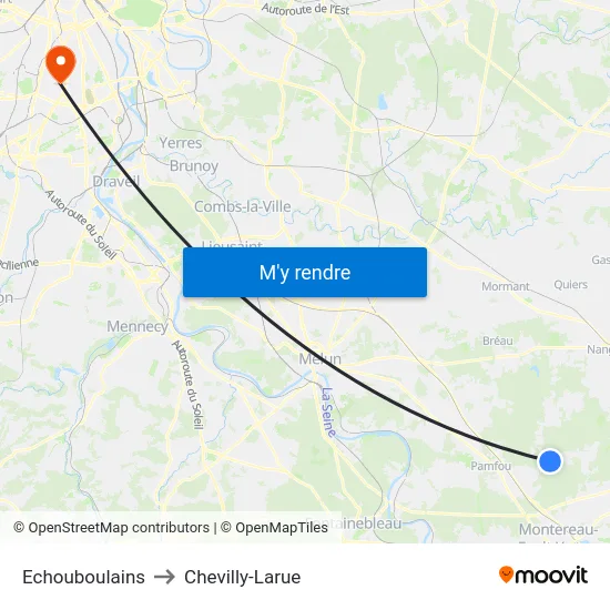 Echouboulains to Chevilly-Larue map